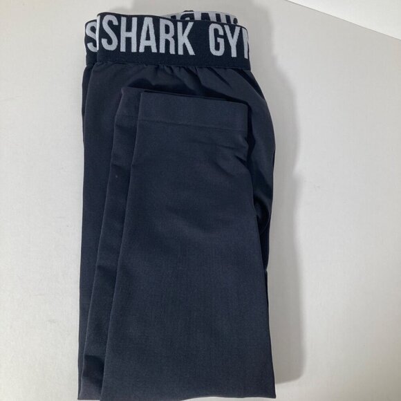 Womens Gym Shark Short Leggings Black XS Silicone Waist Band 12 - 14" #3 - Picture 4 of 6